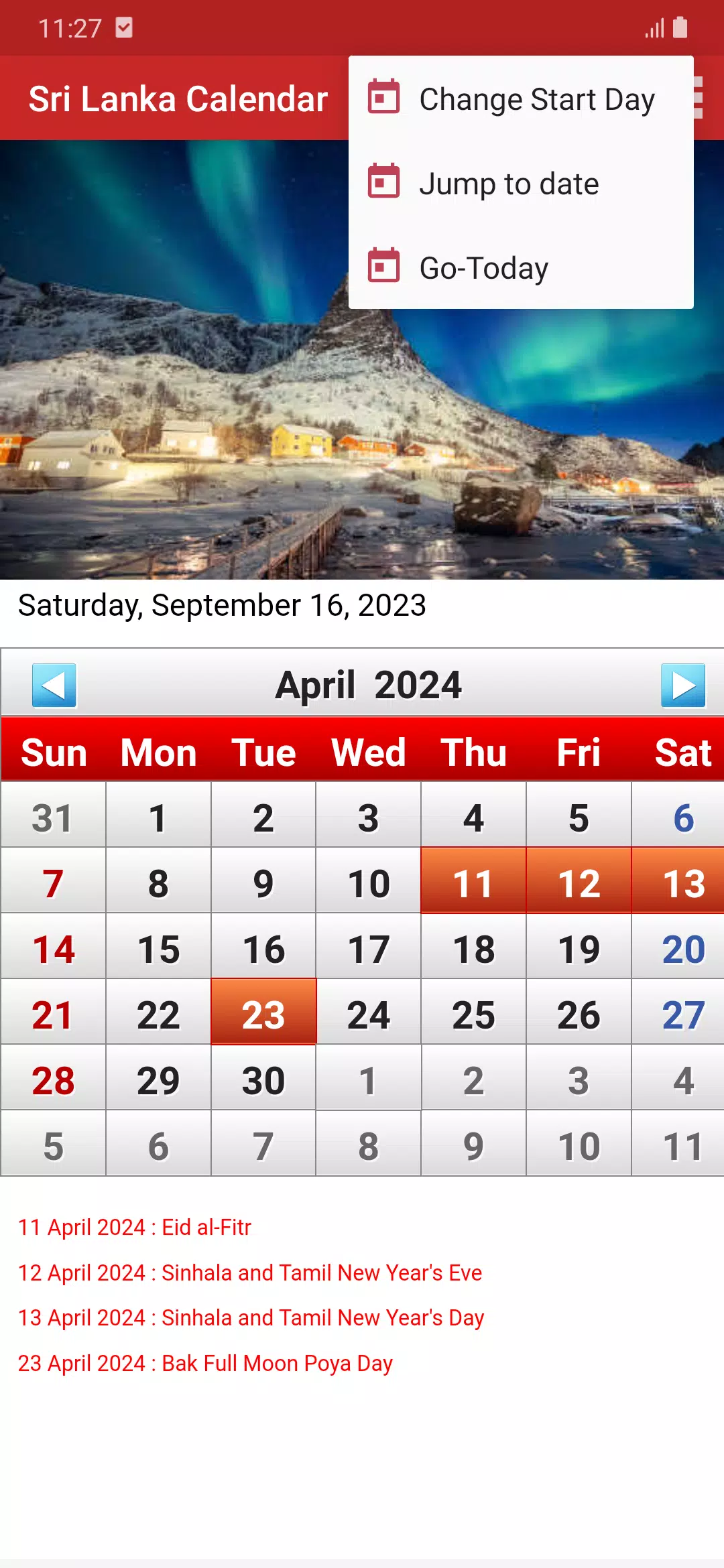 ภาพหน้าจอของ Sri Lanka Calendar 2025
