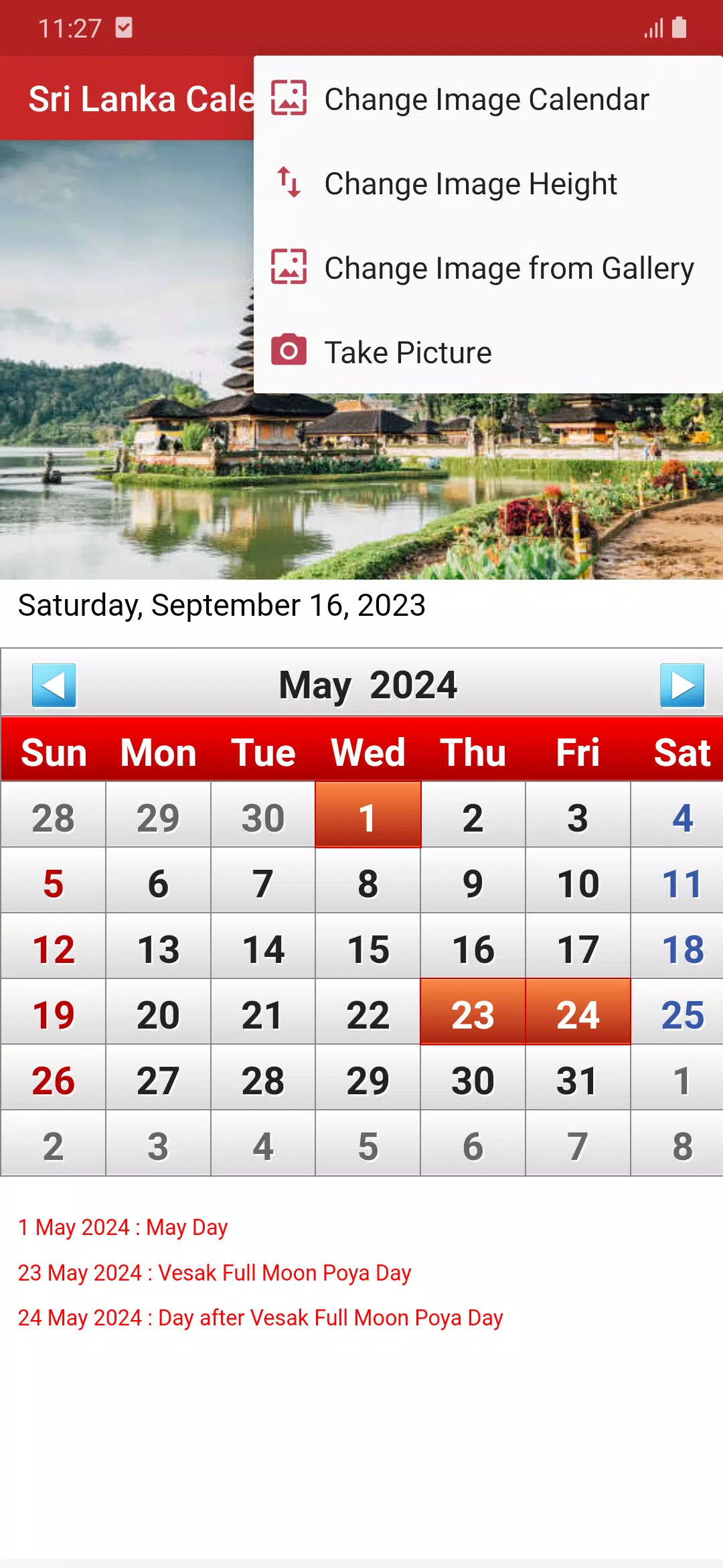 ภาพหน้าจอของ Sri Lanka Calendar 2025