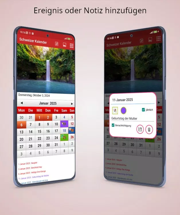 Switzerland Calendar 2023 Screenshots