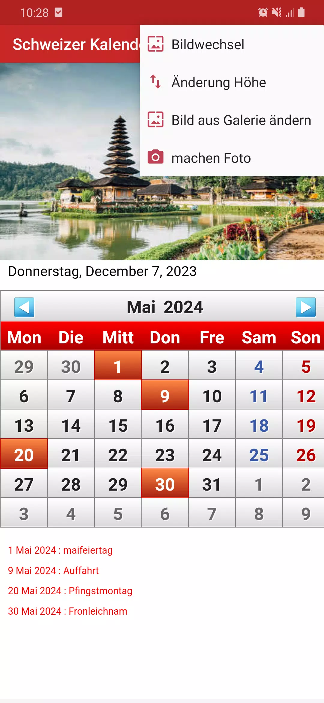 Switzerland Calendar 2023 Screenshots