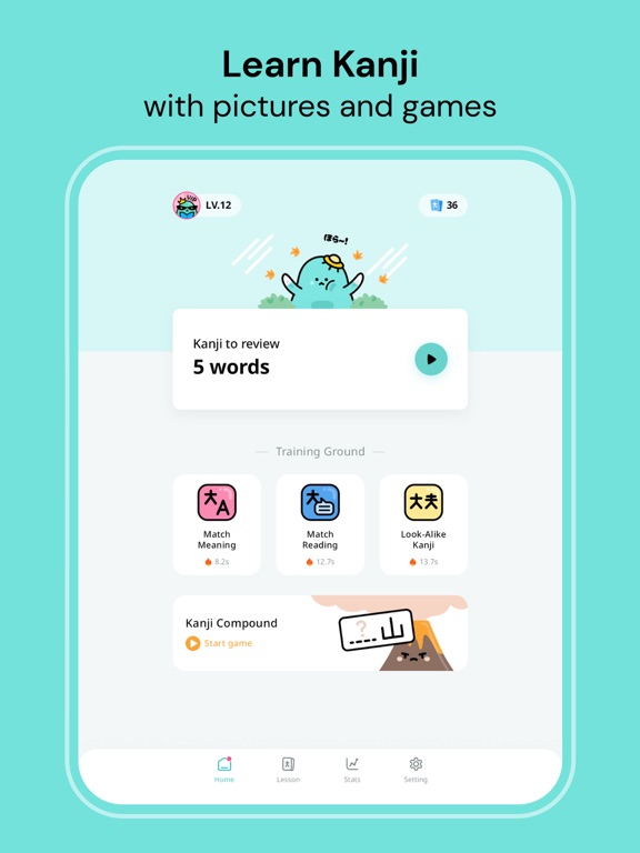 Kanji Card - Learn Japanese iPad Screenshots