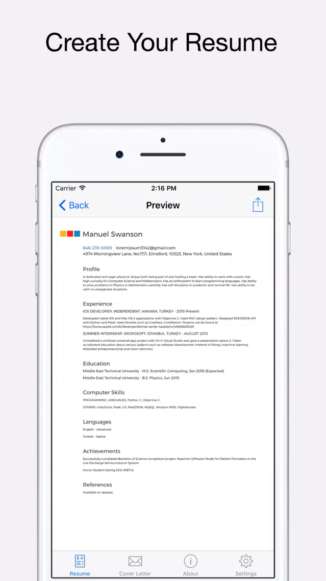 تصاویر Classic Resume: cv, resume, cover letter builder