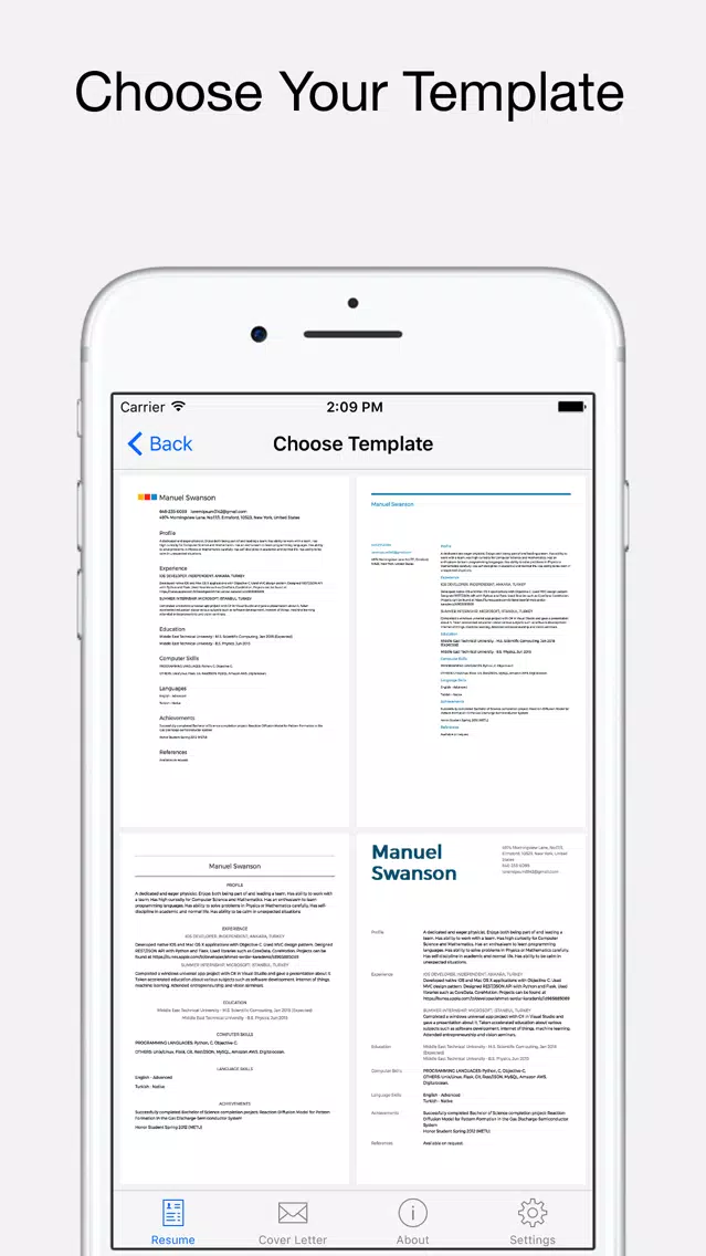 تصاویر Classic Resume: cv, resume, cover letter builder
