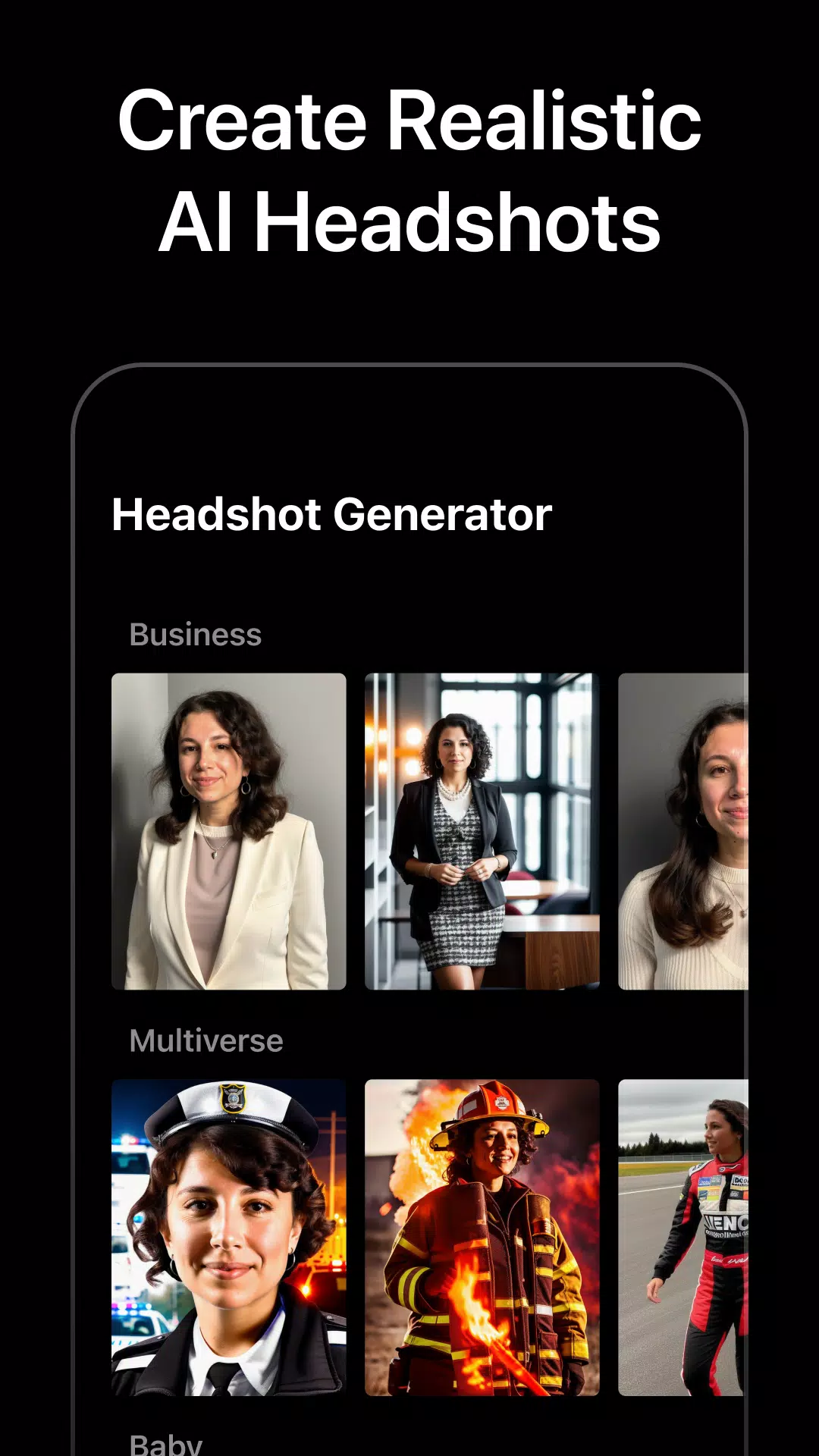 AI Headshot Screenshots