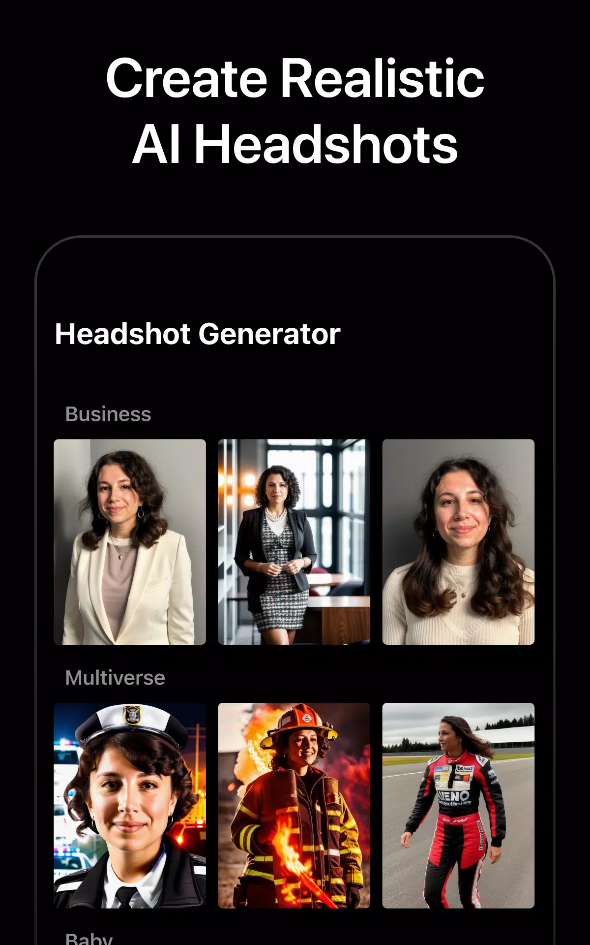 AI Headshot Screenshots
