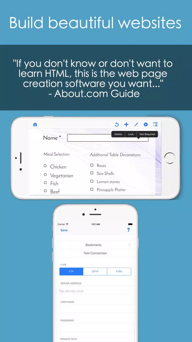 HTML Egg Pro Website Designer for iPhone Screenshots