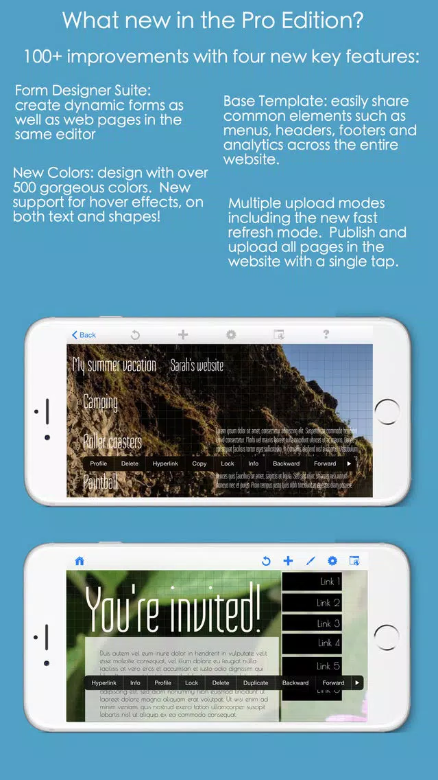 HTML Egg Pro Website Designer for iPhone Screenshots