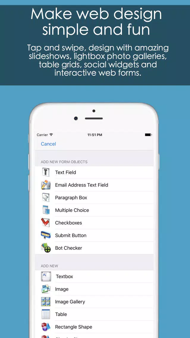 HTML Egg Pro Website Designer for iPhone Screenshots