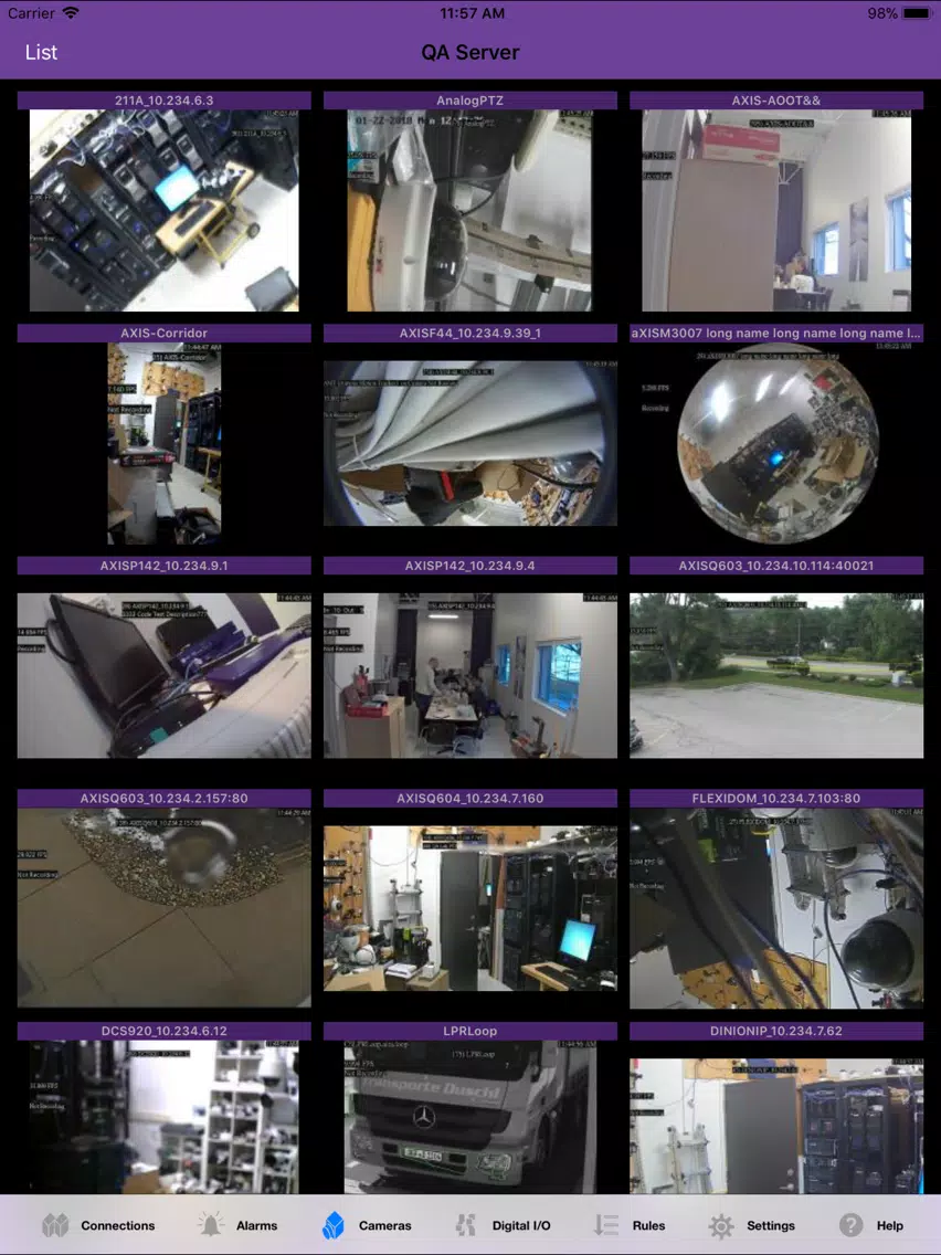 Aimetis Symphony Mobile iPad Screenshots