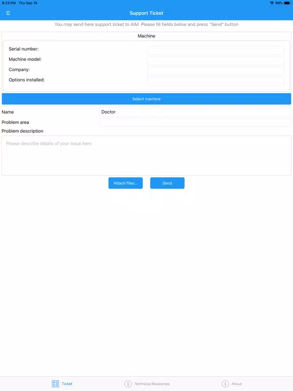 AIM-CNC iPad Screenshots