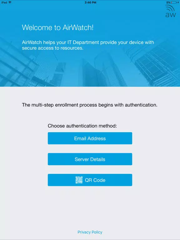 AirWatch Container iPad Screenshots