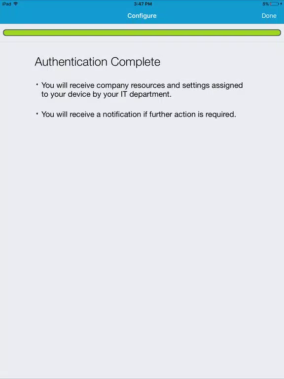AirWatch Container iPad Screenshots