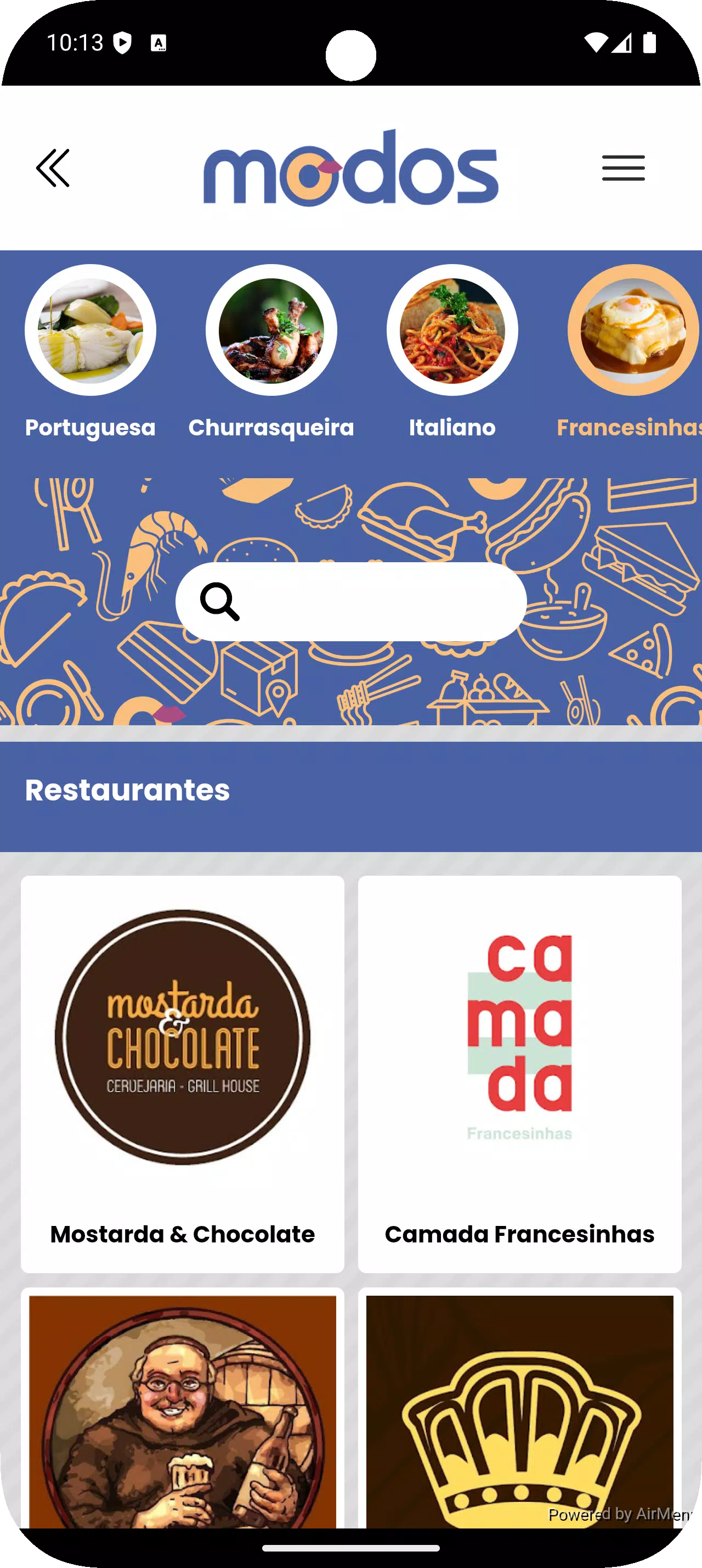 Ảnh chụp màn hình của Modos Delivery