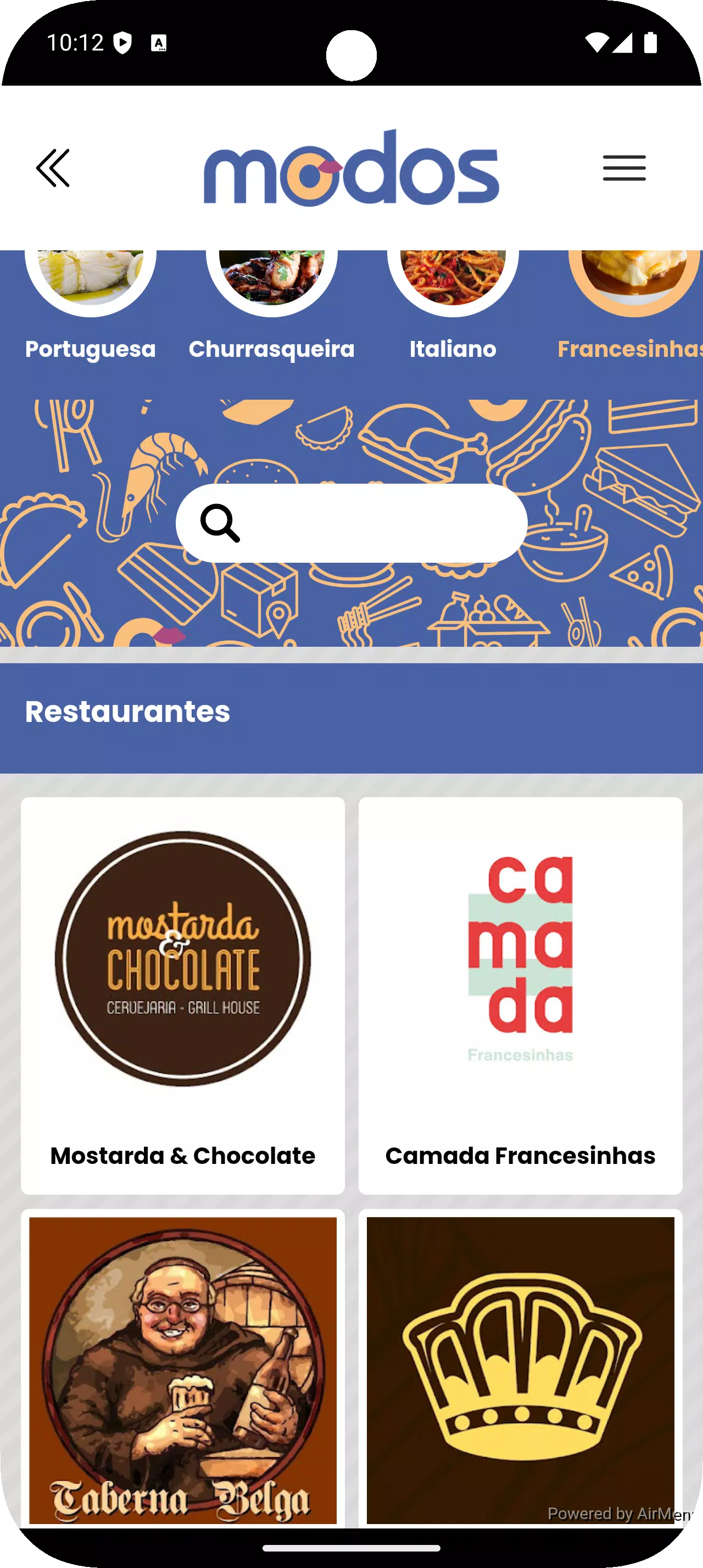 Ảnh chụp màn hình của Modos Delivery