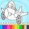 Airplane Coloring Book Game Learning vehicle for Kids