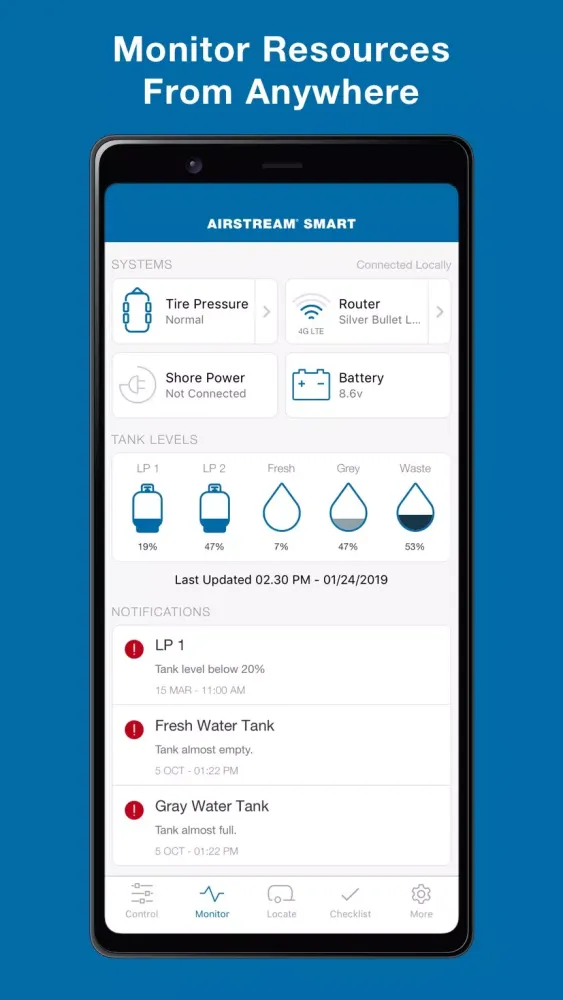 Airstream Smart RV Control Screenshots