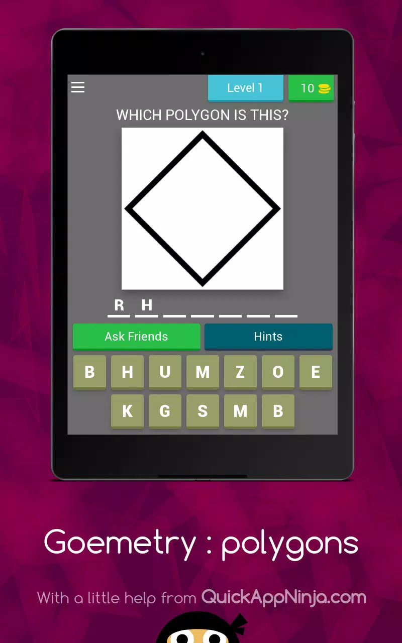 Geometry: polygons Quiz Screenshots