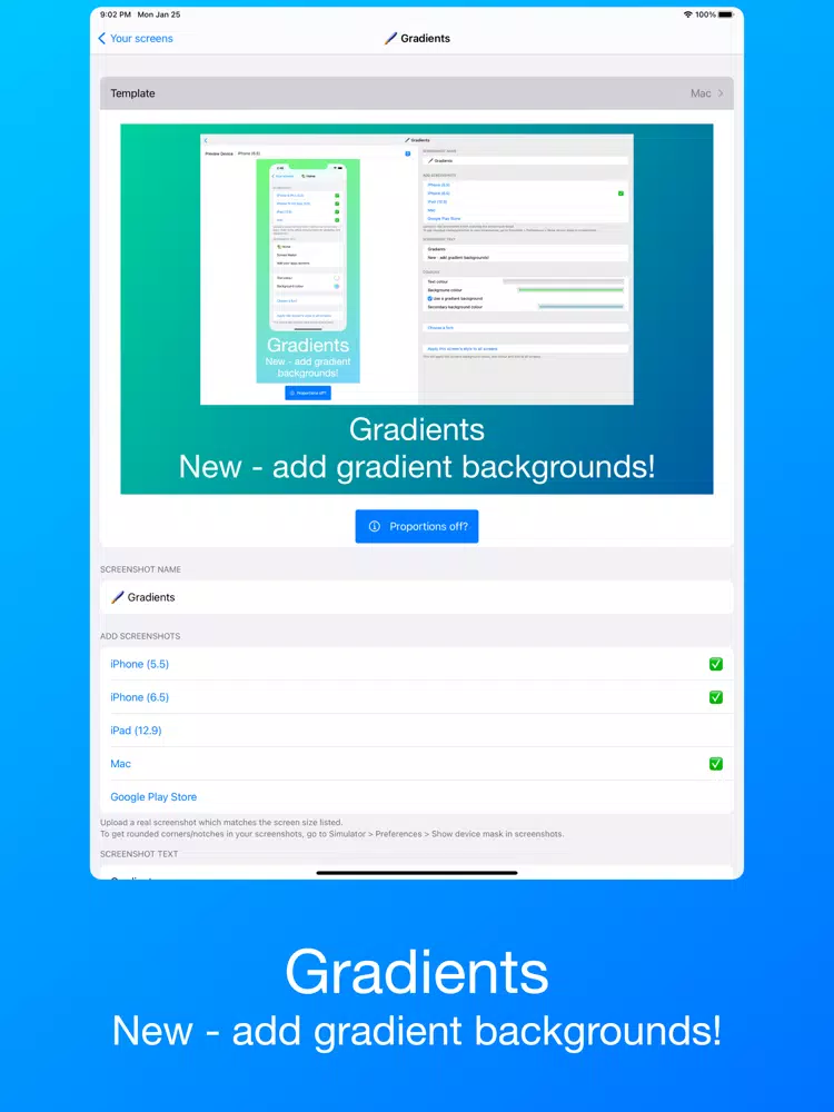 Tangkapan skrin Screen Maker - App Screenshots iPad