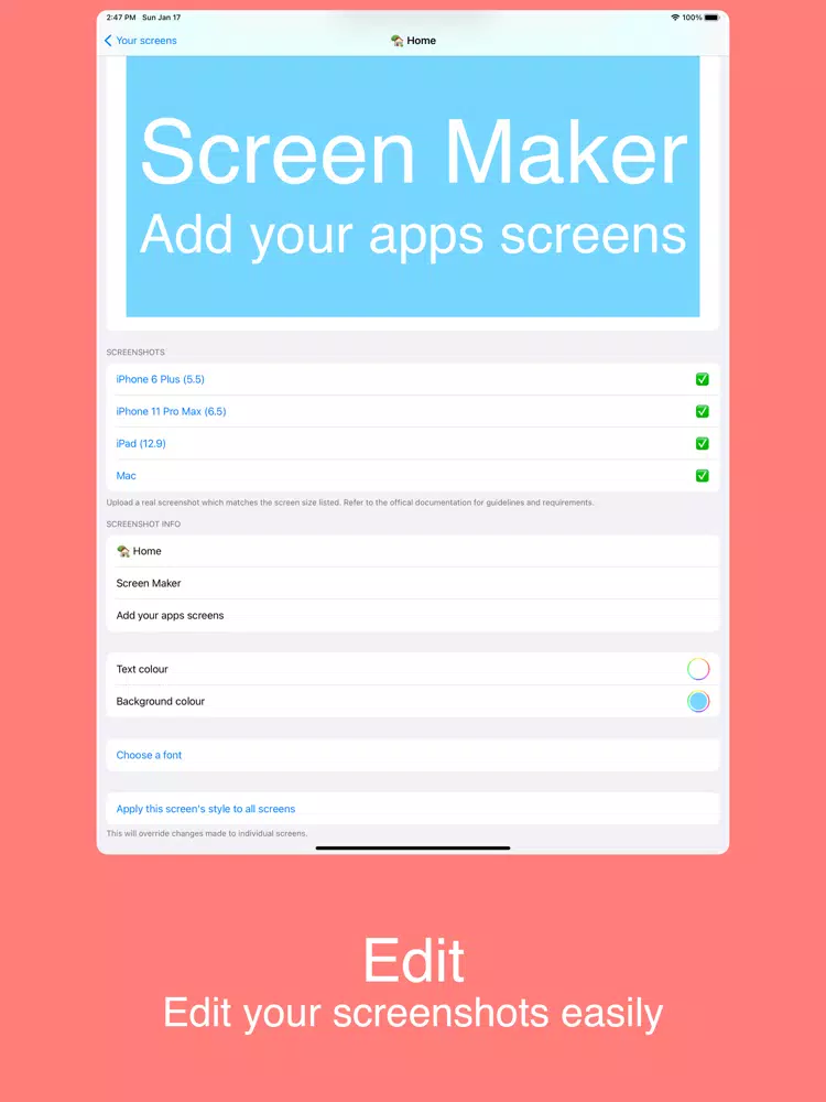 Tangkapan skrin Screen Maker - App Screenshots iPad