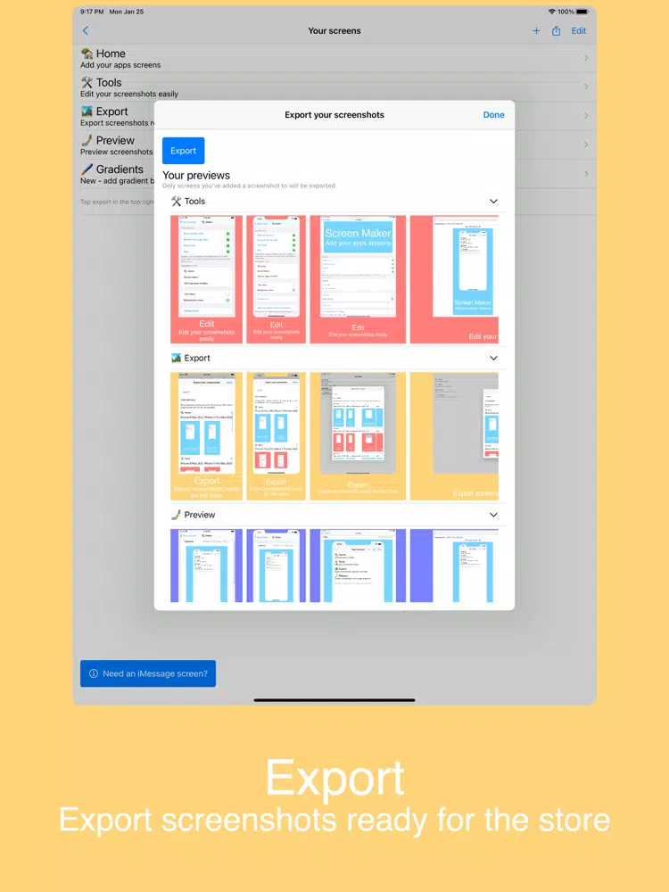 Tangkapan skrin Screen Maker - App Screenshots iPad