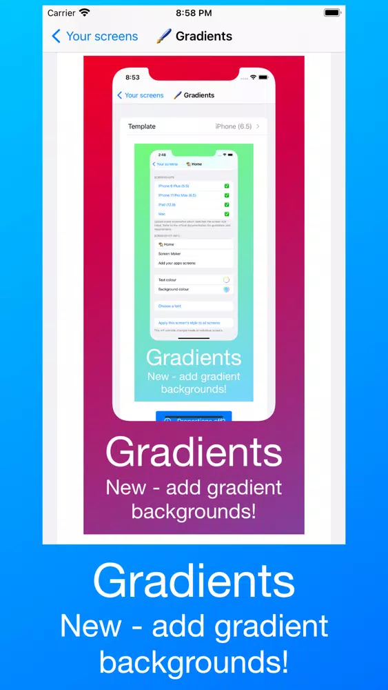 Tangkapan skrin Screen Maker - App Screenshots