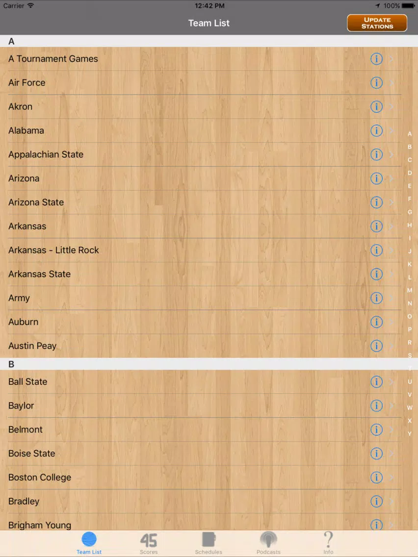 College Basketball Radio, Schedule & Live Scores iPad Screenshots