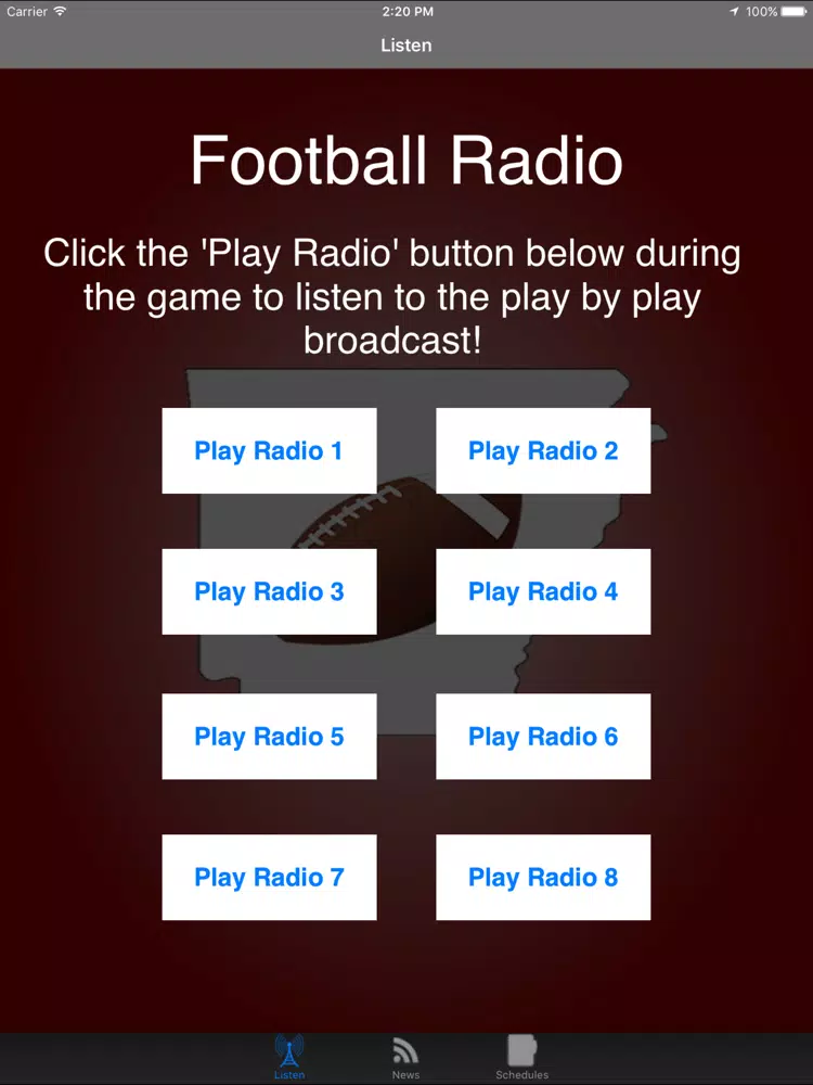 Arkansas Football - Radio, Schedule & News iPad Screenshots