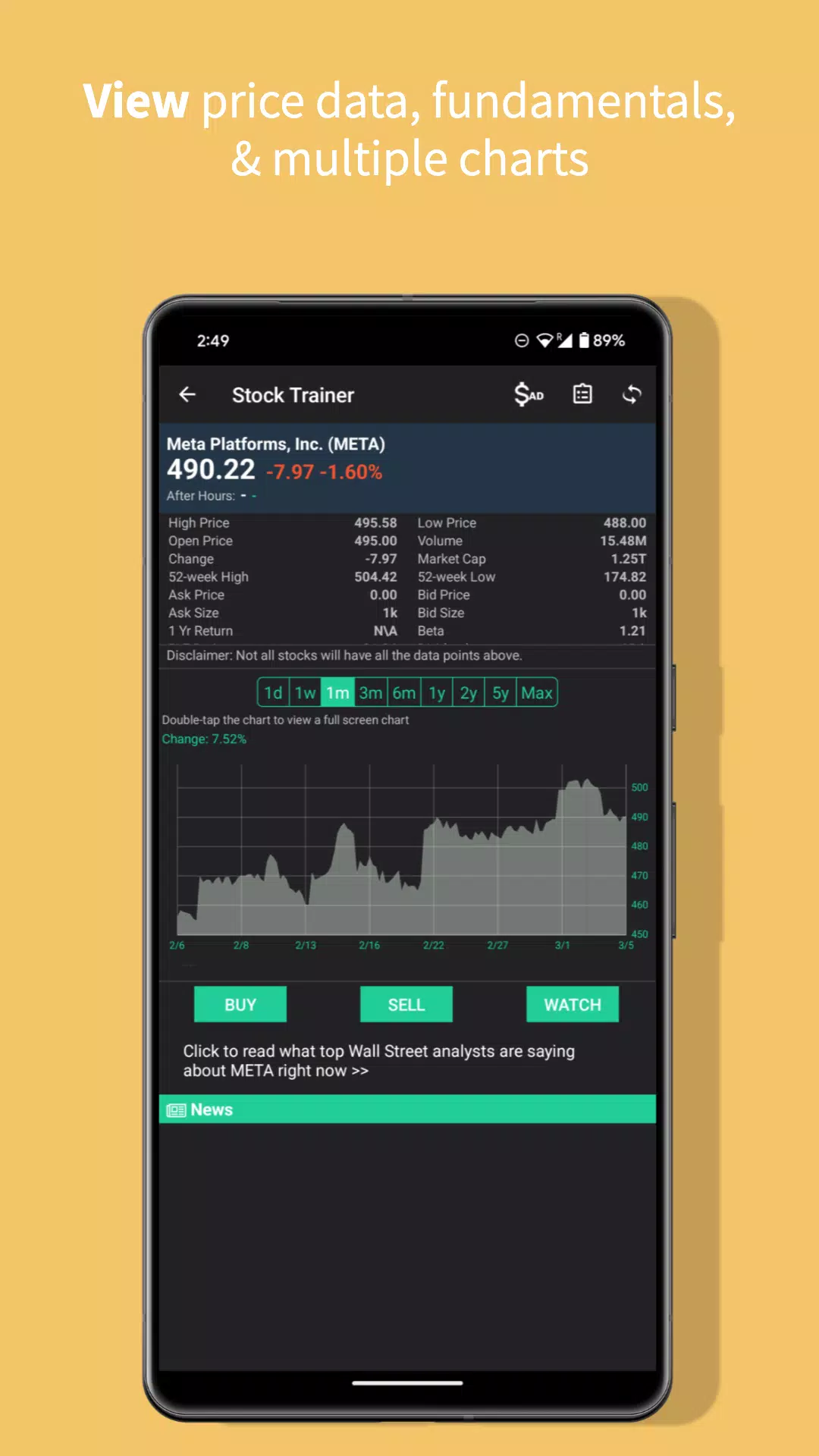 Stock Trainer Screenshots