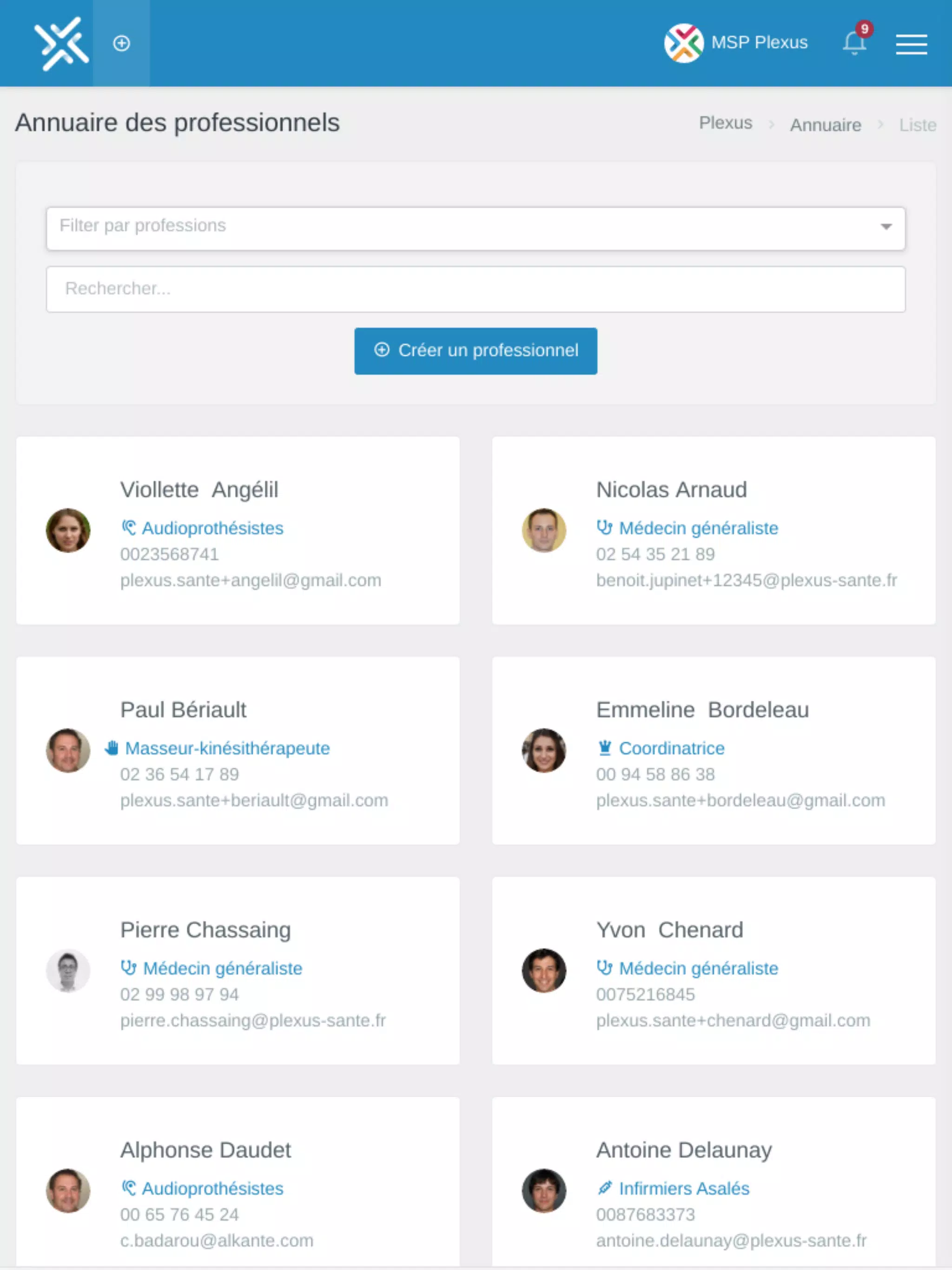 Plexus santé Screenshots