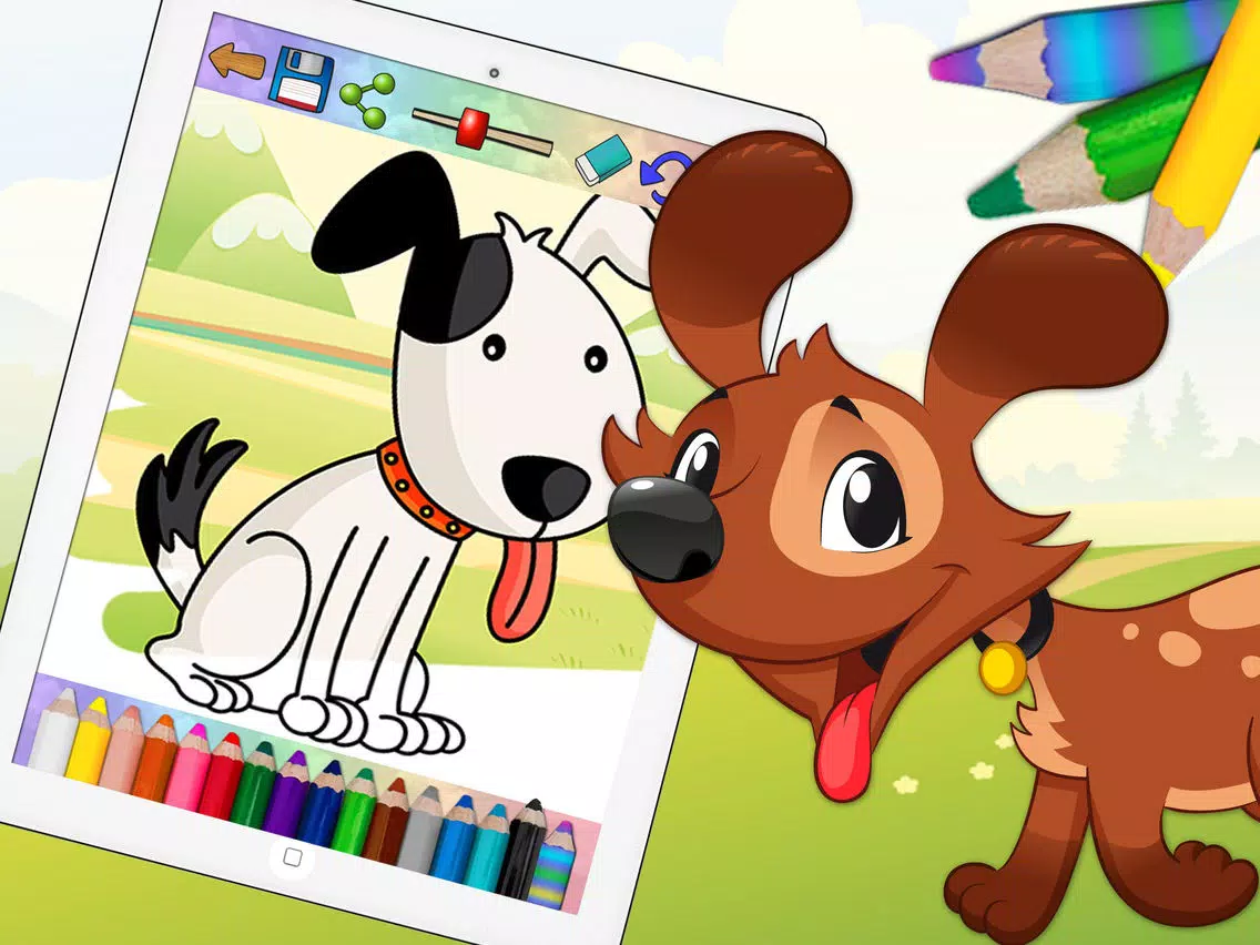 Coloring book paint dogs puppies educational games children - Premium iPad Screenshots