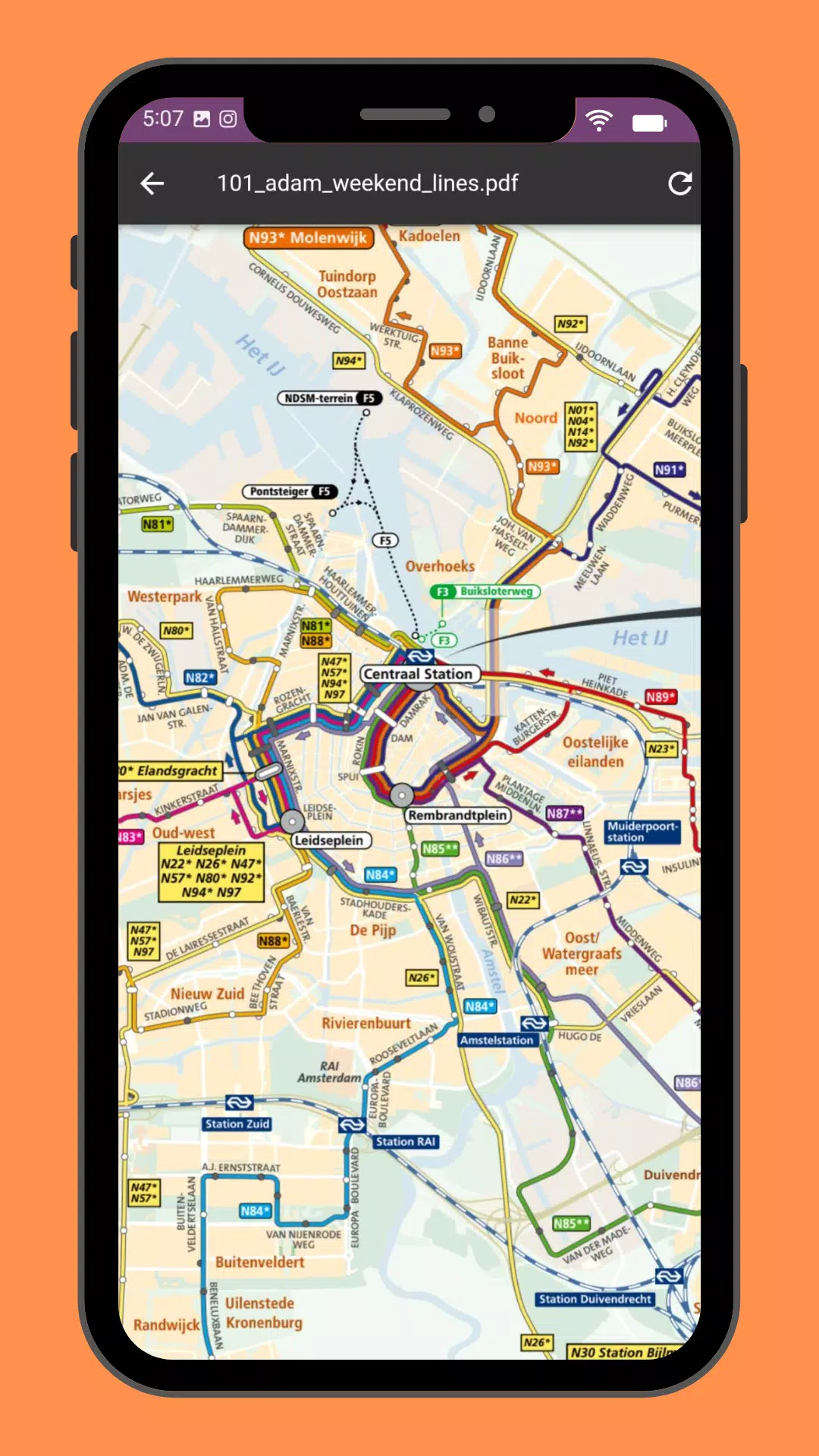 Amsterdam Metro & Tram Map Screenshots
