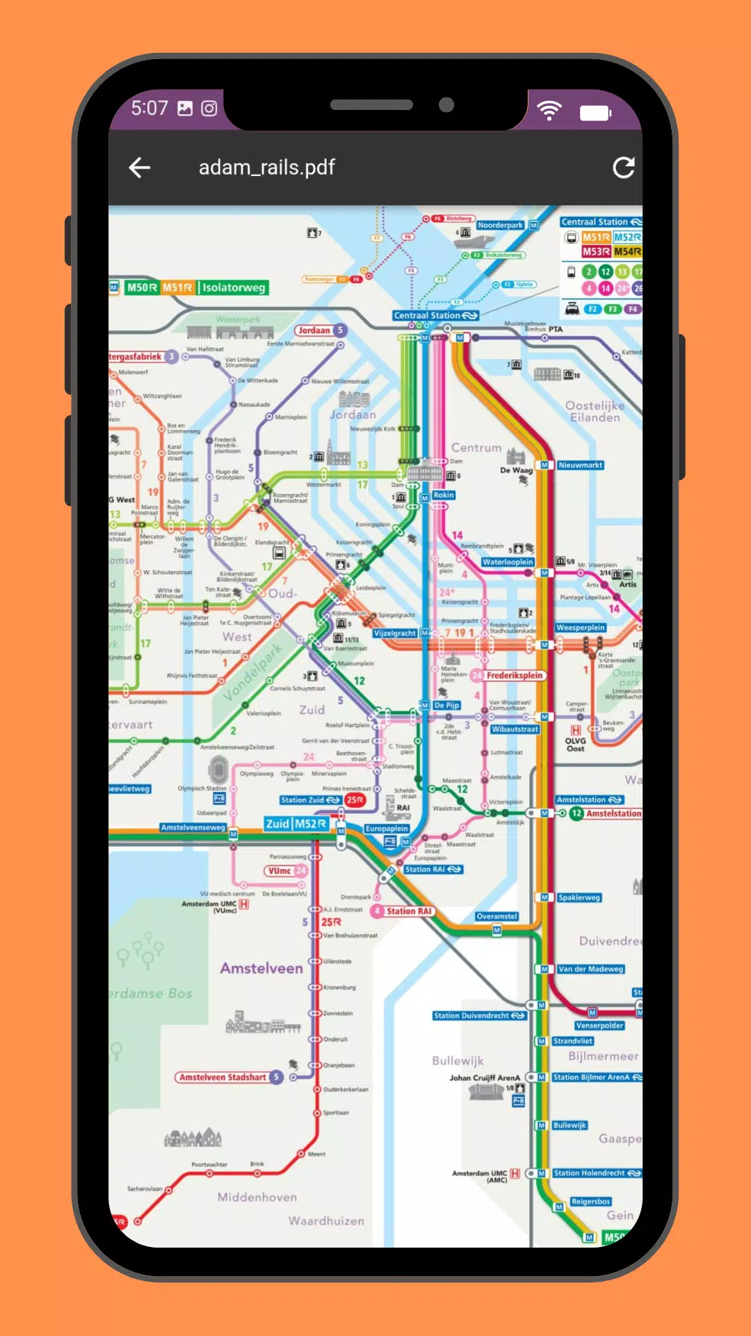 Amsterdam Metro & Tram Map Screenshots
