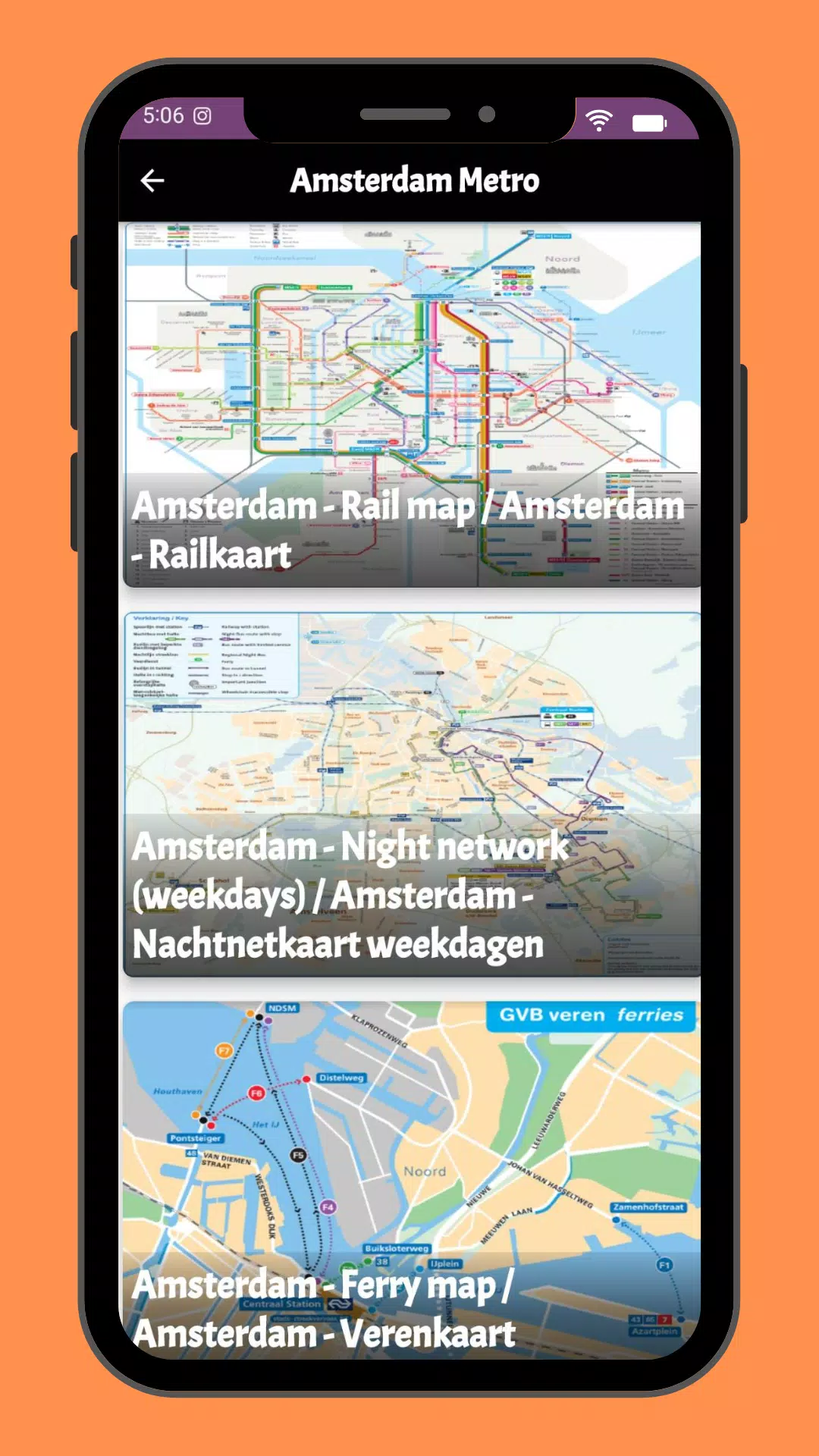 Amsterdam Metro & Tram Map Screenshots