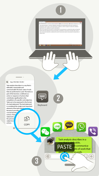 Keyboard Free - for transfer text over wifi Screenshots