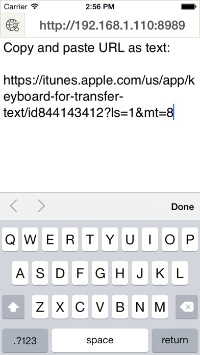 Keyboard Free - for transfer text over wifi Screenshots