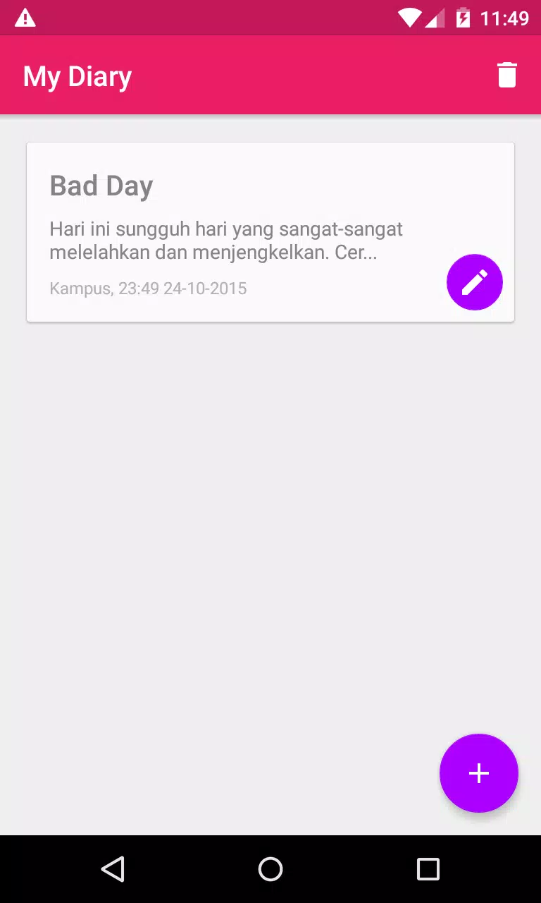My Diary Screenshots