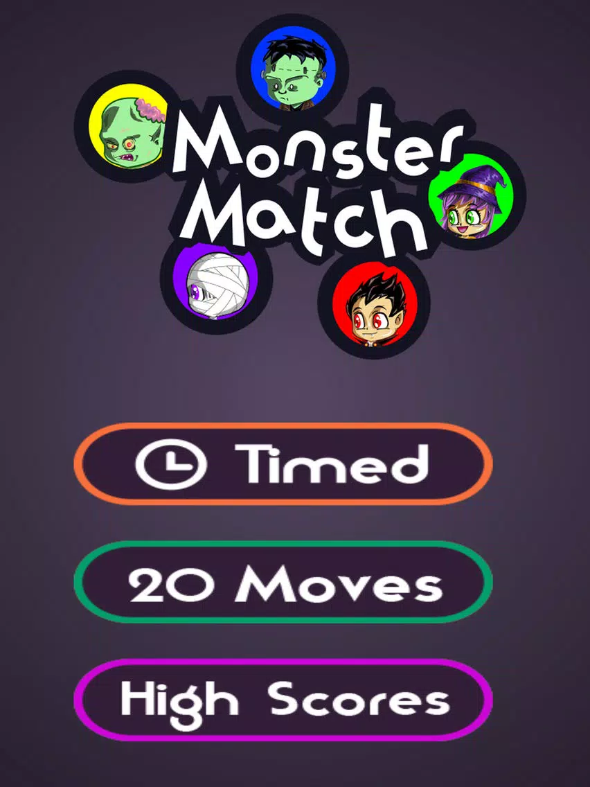 Halloween Monster Match: a Spooky Game of Color Connecting iPad Screenshots
