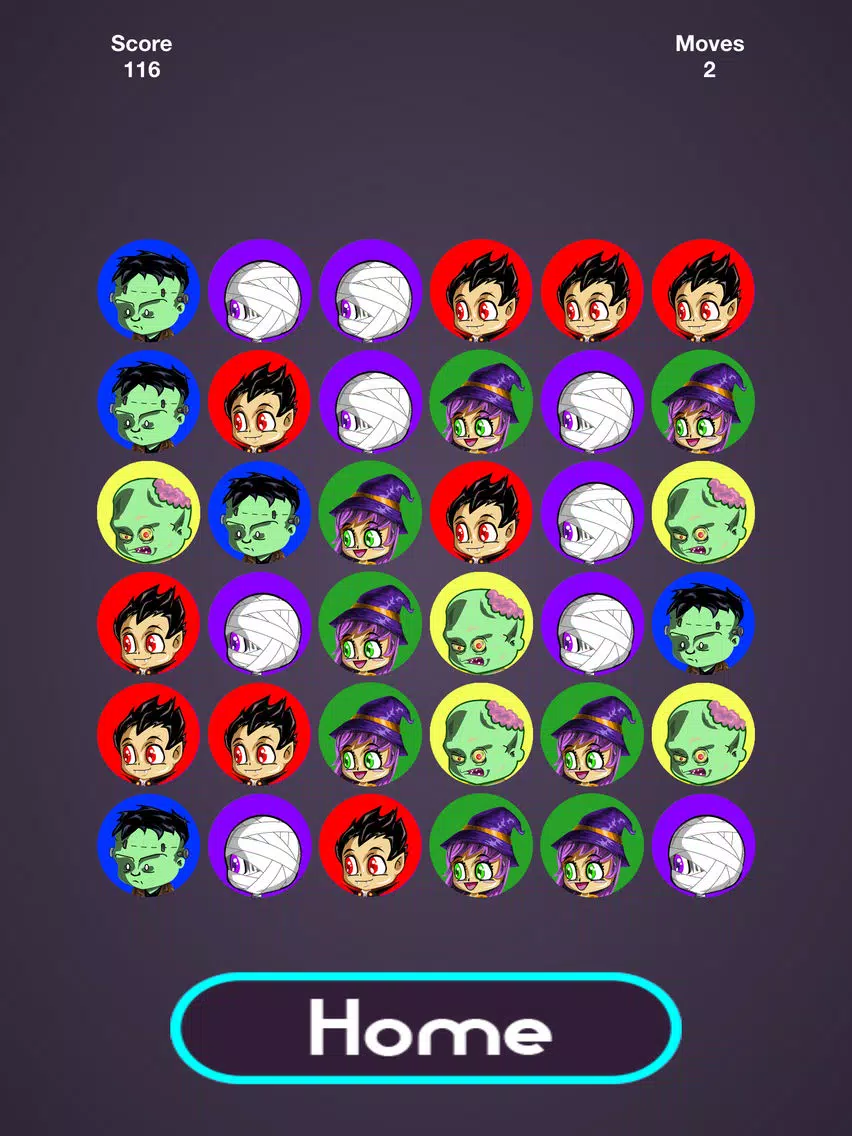 Halloween Monster Match: a Spooky Game of Color Connecting iPad Screenshots