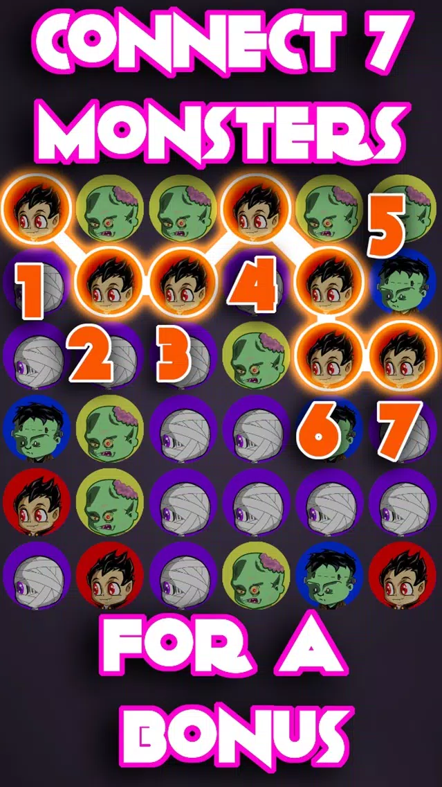 Halloween Monster Match: a Spooky Game of Color Connecting Screenshots