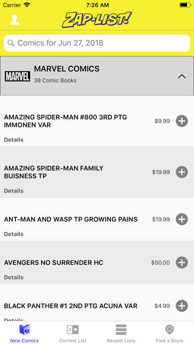 The Zap-List Screenshots
