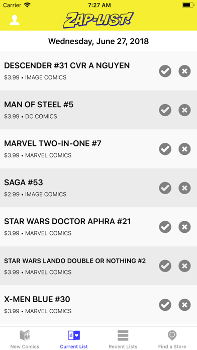 The Zap-List Screenshots