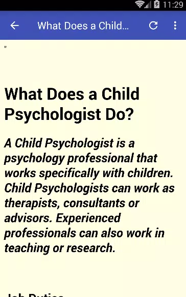 Child psychologist Screenshots