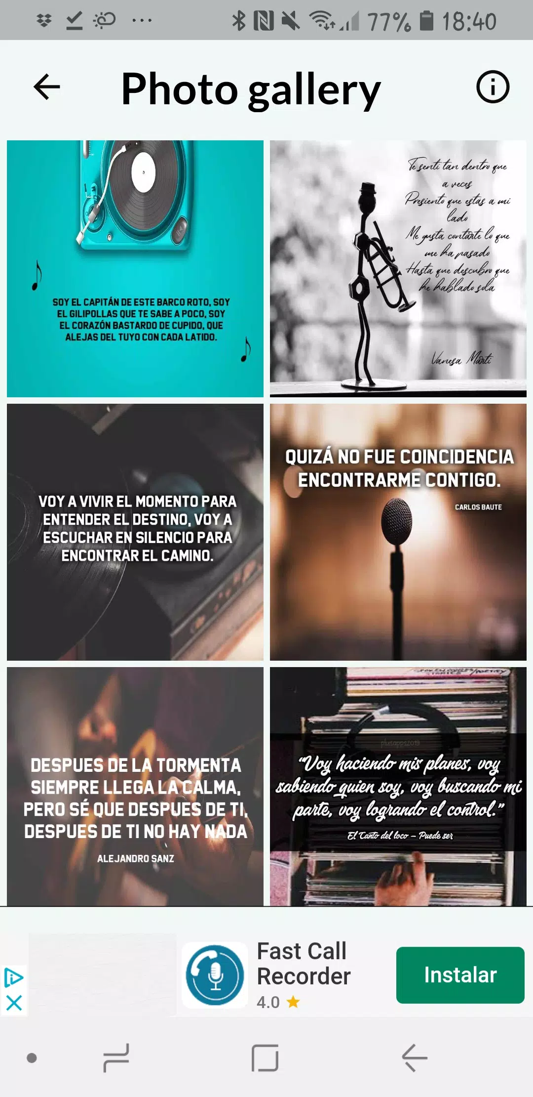 CANCIONES CON FRASES CITADAS Screenshots