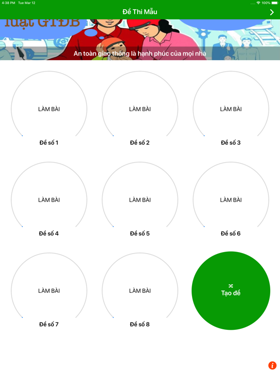 Hướng dẫn ôn thi GPLX hạng A1 iPad Screenshots