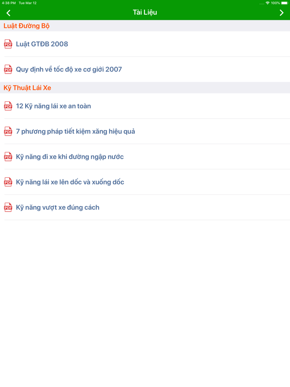 Hướng dẫn ôn thi GPLX hạng A1 iPad Screenshots