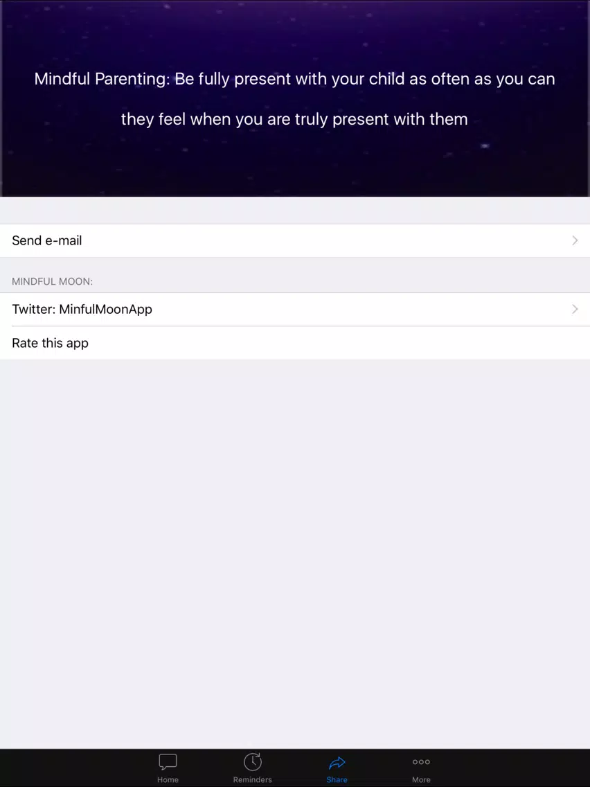 Mindful Moon - Stress Relief & Happiness through Inspirational Quotes & Positive Daily Reminders iPad Screenshots
