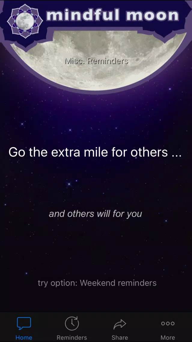 Mindful Moon - Stress Relief & Happiness through Inspirational Quotes & Positive Daily Reminders Screenshots