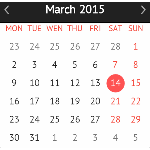 Fancy calendar widget