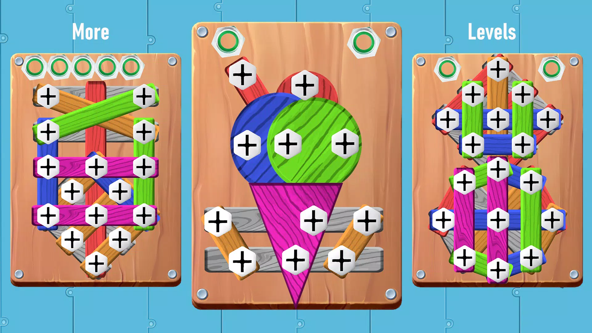 Screw Wood Nuts & Bolts Puzzle Screenshots
