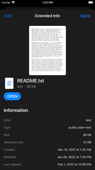 Extended File Info Screenshots
